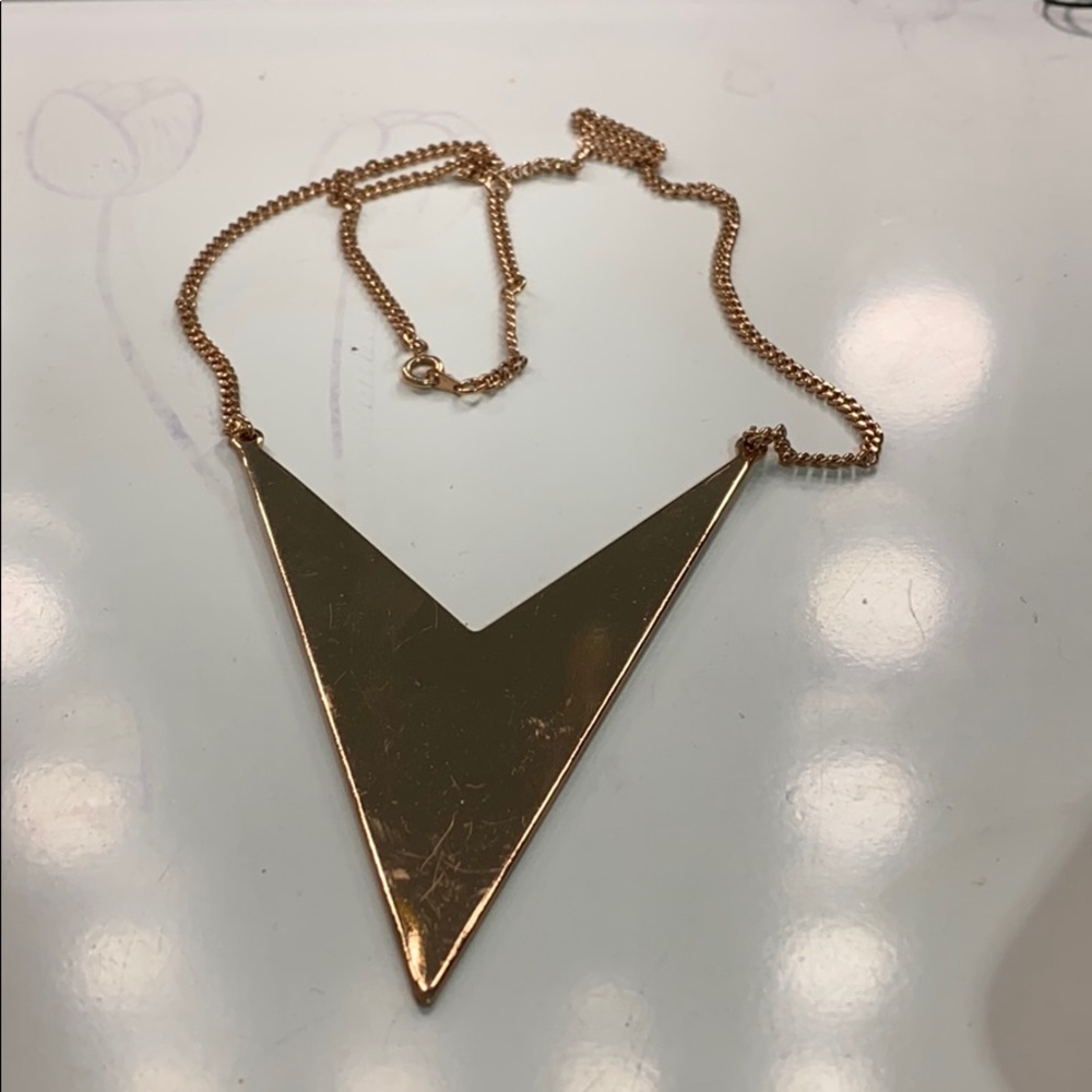 Rose gold arrow statement necklace